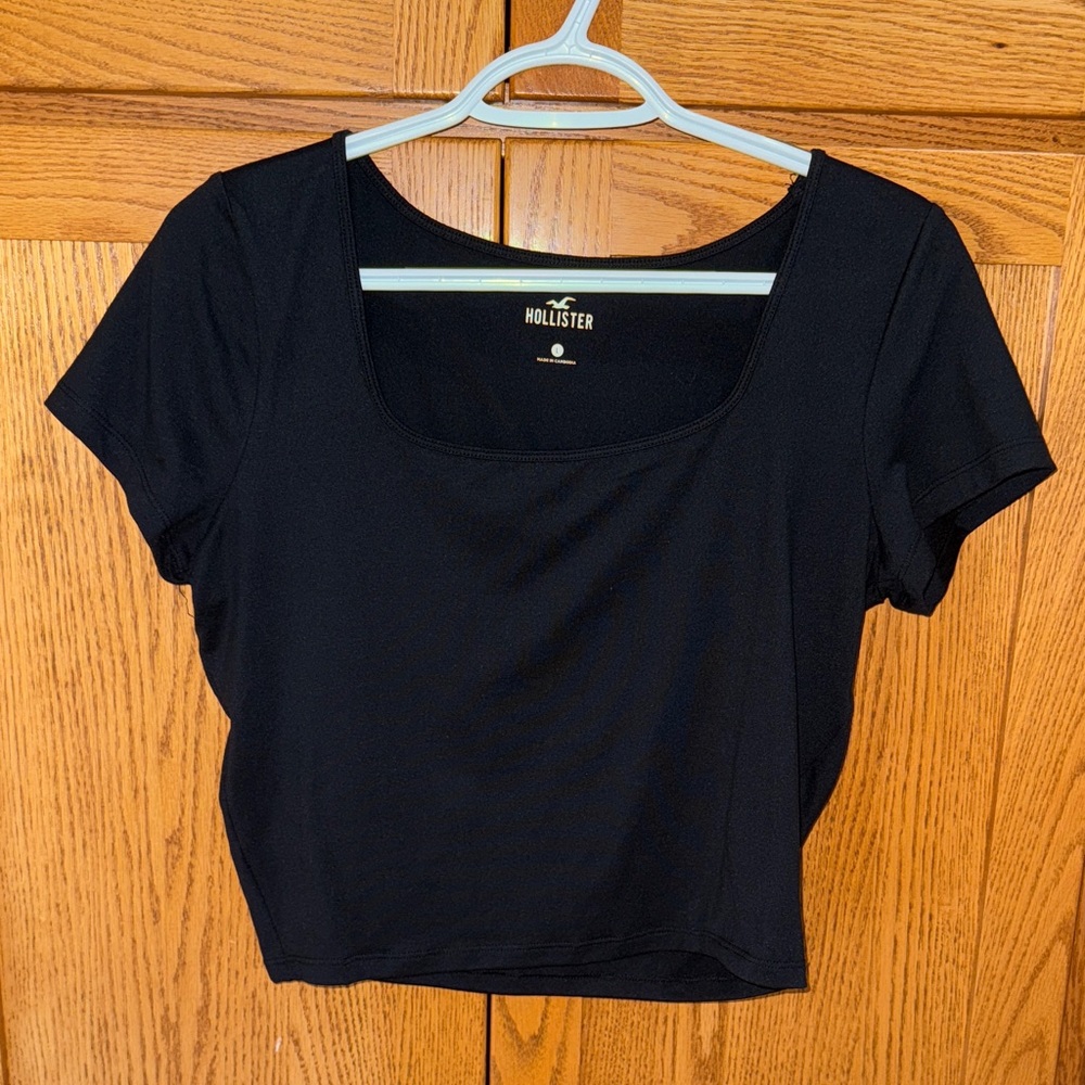 Hollister Women's Black Square Neck Top